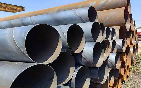 Welding process of spiral steel pipe